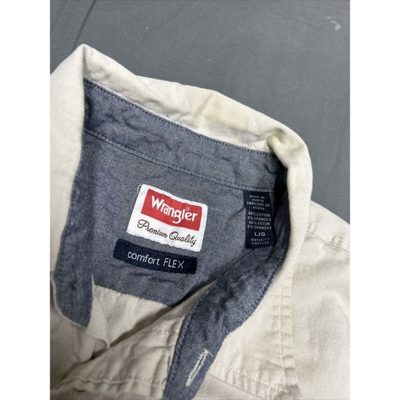 Wrangler Flex For Comfort Mens Short Sleeve Button Down Collar Shirt Size Large - Picture 5 of 11